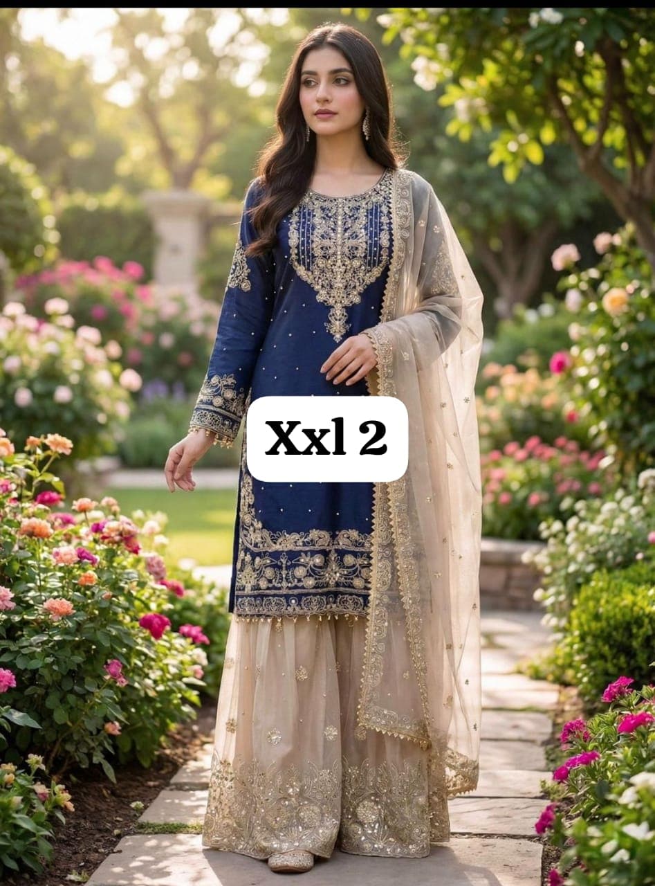 Royal Heritage Embroidered Sharara Suit Collection